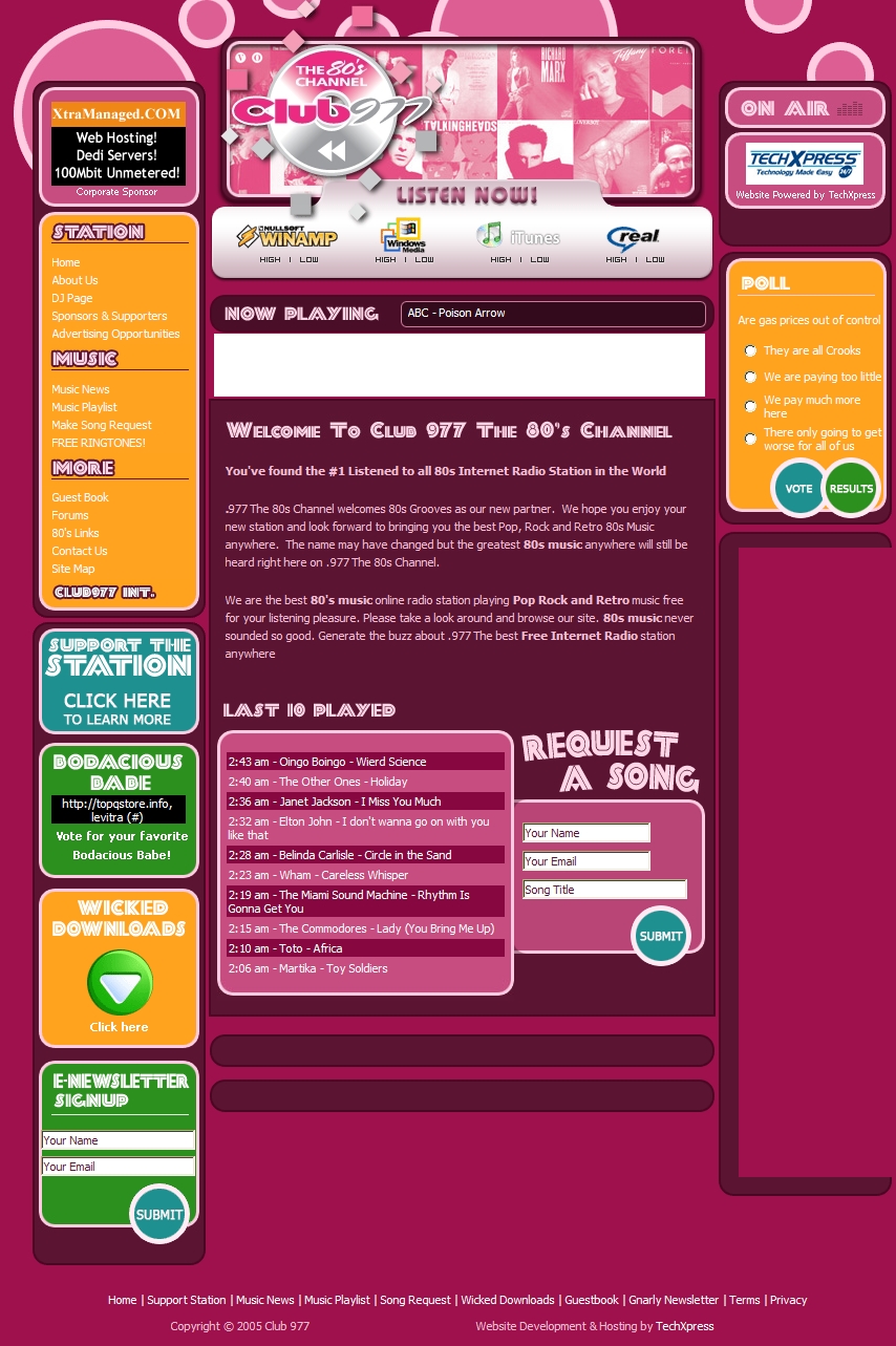 Url club. Screenshot of webpage.